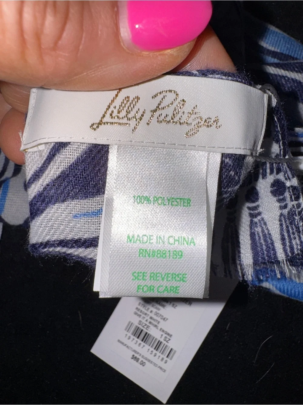 Lilly Pulitzer Blue & White Resort Scarf